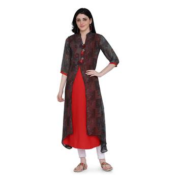 Black printed georgette ethnic-kurtis 1