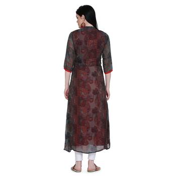 Black printed georgette ethnic-kurtis 2