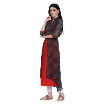 Black printed georgette ethnic-kurtis 3