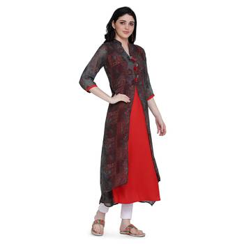 Black printed georgette ethnic-kurtis 4