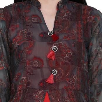 Black printed georgette ethnic-kurtis 5