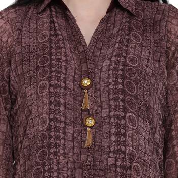 Purple printed georgette ethnic-kurtis 2