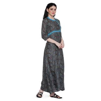 Grey printed cotton ethnic-kurtis 4