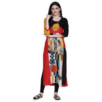 Red printed cotton ethnic-kurtis 1