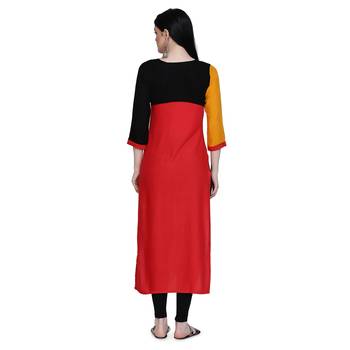 Red printed cotton ethnic-kurtis 2