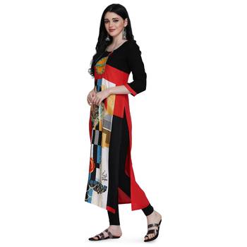Red printed cotton ethnic-kurtis 3