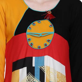Red printed cotton ethnic-kurtis 5