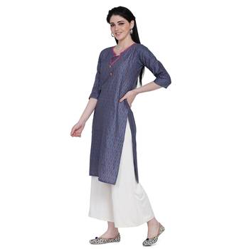 Blue printed cotton ethnic-kurtis 3