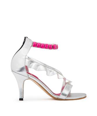 Kylie Metallic ankle strap heels 2