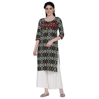 Green printed cotton ethnic-kurtis 1