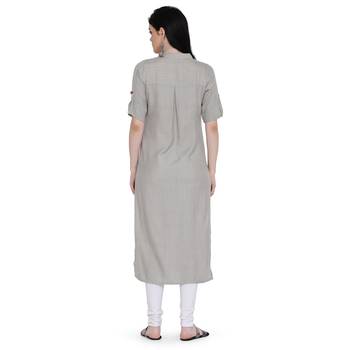 Beige printed rayon ethnic-kurtis 2