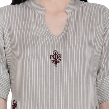 Beige printed rayon ethnic-kurtis 5