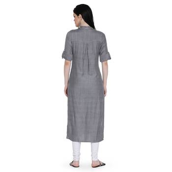 Grey printed rayon ethnic-kurtis 2