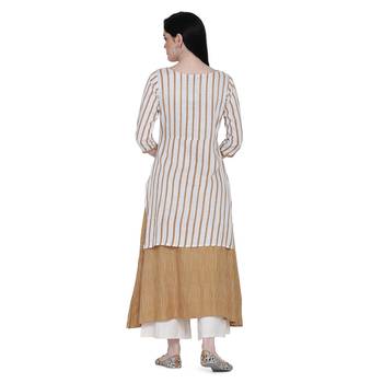 Beige printed rayon ethnic-kurtis 2