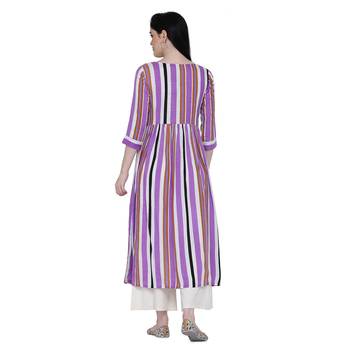 Purple printed rayon ethnic-kurtis 2