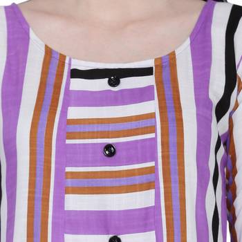 Purple printed rayon ethnic-kurtis 5