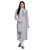 Grey printed rayon ethnic-kurtis