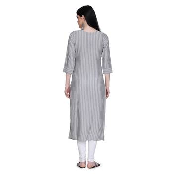Grey printed rayon ethnic-kurtis 2