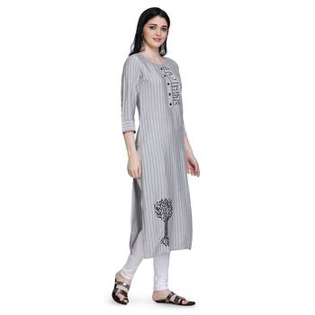 Grey printed rayon ethnic-kurtis 3