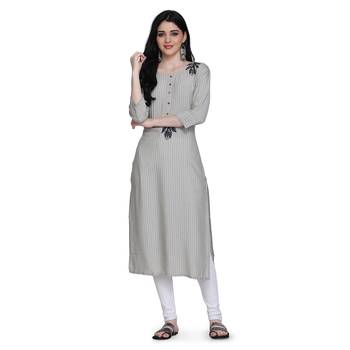 Grey printed rayon ethnic-kurtis 1