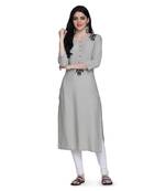 Grey printed rayon ethnic-kurtis
