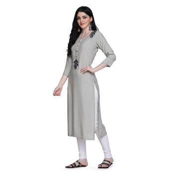 Grey printed rayon ethnic-kurtis 3