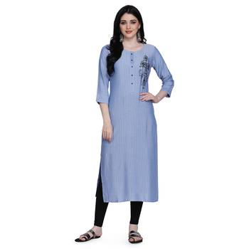 Purple printed rayon ethnic-kurtis 1