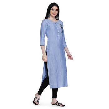 Purple printed rayon ethnic-kurtis 3