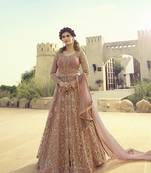 Pink embroidered net salwar