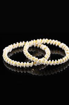 Gold beaded jewellery bangles-and-bracelets