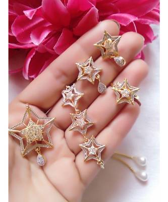Silver american diamonds jewellery-combo 1