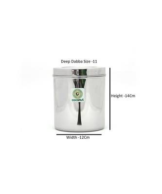coconut Stainless Steel Container/Storage/Deep Dabba - 1 Qty - Diameter - 12 cm - Capacity (750 ML) 2