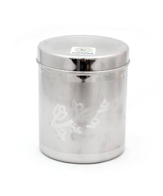 coconut Stainless Steel Floral Deep Dabba/Container/Storage/Utility Box - Pack of 1 - Capacity 1000ML - Diameter - 13 cm 1