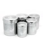 coconut Stainless Steel Floral Deep Dabba/Container - Pack of 5 (1000 ML, 1250 ML, 1500 ML, 1750 ML,& 2000 ML)