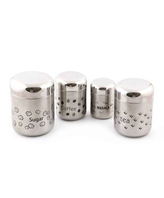 coconut Stainless Steel Container Set, 4-Pieces, Silver (Coconut TCS Matt - 4 pc Set) 1