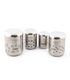 coconut Stainless Steel Container Set, 4-Pieces, Silver (Coconut TCS Matt - 4 pc Set)