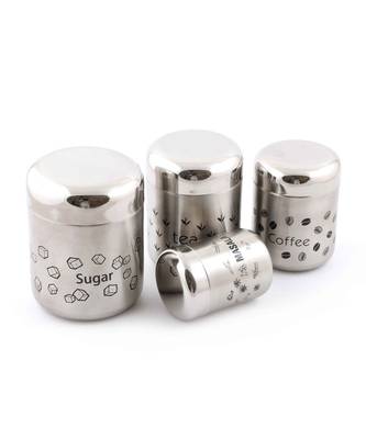 coconut Stainless Steel Container Set, 4-Pieces, Silver (Coconut TCS Matt - 4 pc Set) 2