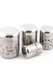 coconut Stainless Steel Container Set, 4-Pieces, Silver (Coconut TCS Matt - 4 pc Set)