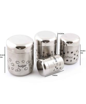 coconut Stainless Steel Container Set, 4-Pieces, Silver (Coconut TCS Matt - 4 pc Set) 3