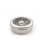 KCLcoconut Stainless Steel Masala Box with See through Break resistant acrylic lid(120 gm , 9 inches Wide) - 7 Cups