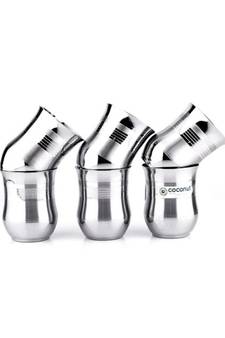 coconut Stainless Steel Glasses - Set of 6 (250 ML Each)