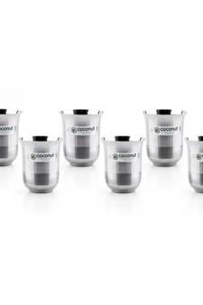 coconut Stainless Steel Glasses - Set of 6 - Capacity -350ML Each Glass