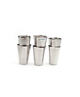 coconut Stainless Steel Glass Set, 200ml, Set of 6, Silver 1