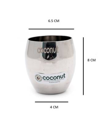 coconut Stainless Steel Glasses Set of 6 (150ml Each) 1