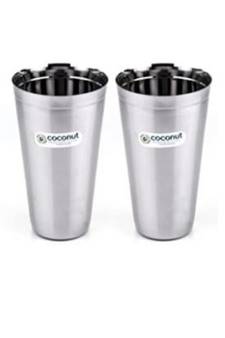 coconut Stainless Steel Glass - 6 Pieces, White, 300 ml