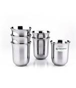 coconut Stainless Steel Glasses - Set of 6 (250 ML Each)