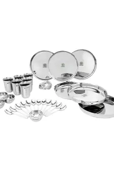 coconut Stainless Steel (Heavy Guage) Joy Dinner Set/Dinnerware & Serveware - 30 Piece