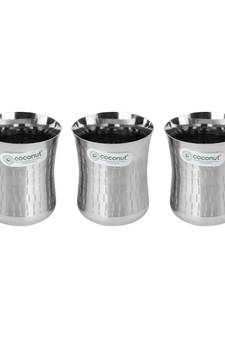 coconut Stainless Steel Heavy Guage Laser Apple Dinner Set/Thali Set - 4 Pcs Set