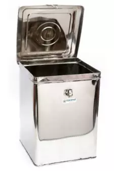 Coconut Kunj - 12 Kg Capacity Stainless Steel Square Grocery Container/Dabba/Canister