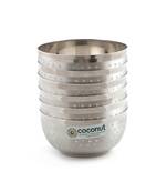 Coconut Stainless Steel Shower Sqaure Apple Bowl/Vati/Katori - Set of 6 (9 cm Diameter) - Capacity -250ML